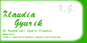 klaudia gyurik business card